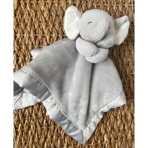 Carter’s Elephant Baby Lovey Fleece Plush Soft Satin Gray Security Toy Plushy